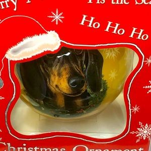 E&S Pets Dachshund Yellow Christmas Ornament